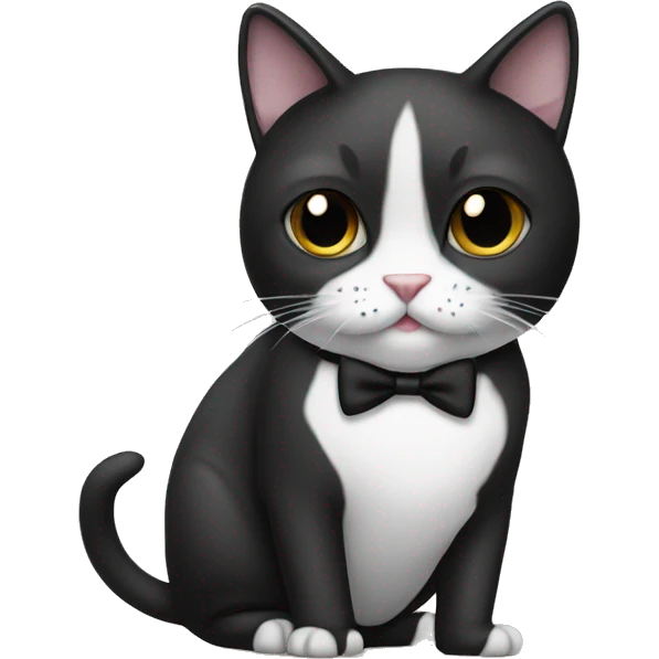 Tuxedo cat with mustache  emoji