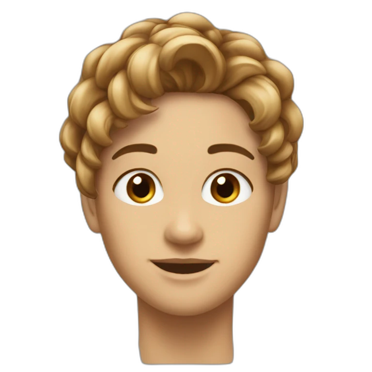 Peau blanche cheveux marron emoji