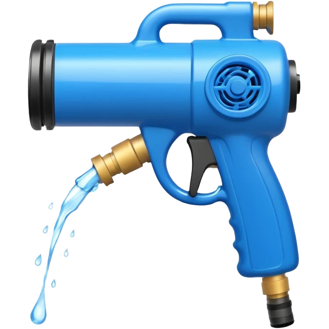 A garden hose pistol spewing water emoji