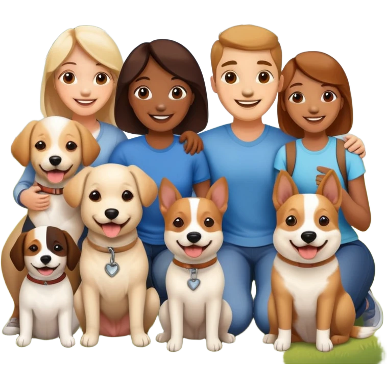 6 friends and 2 dogs  emoji