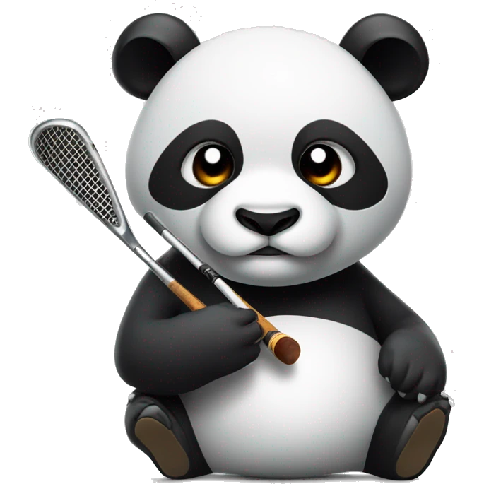 Panda smoking cigar holding an5 iron golf club emoji