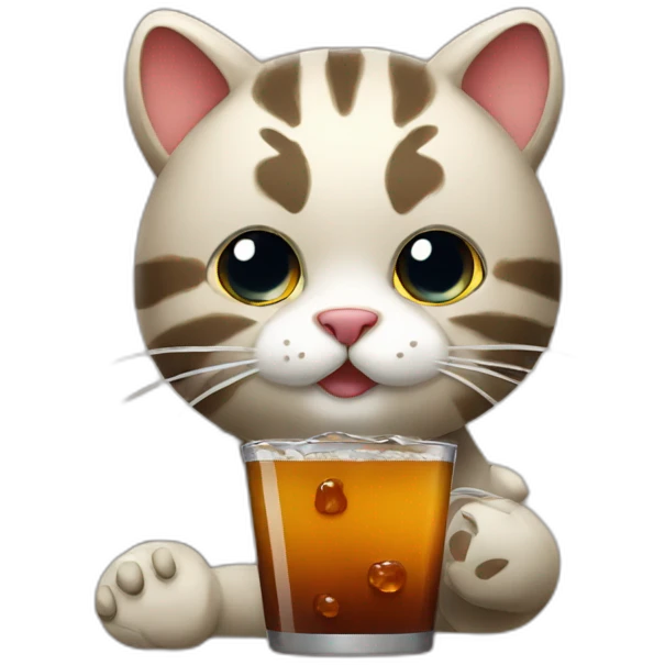 Cat drink bear emoji