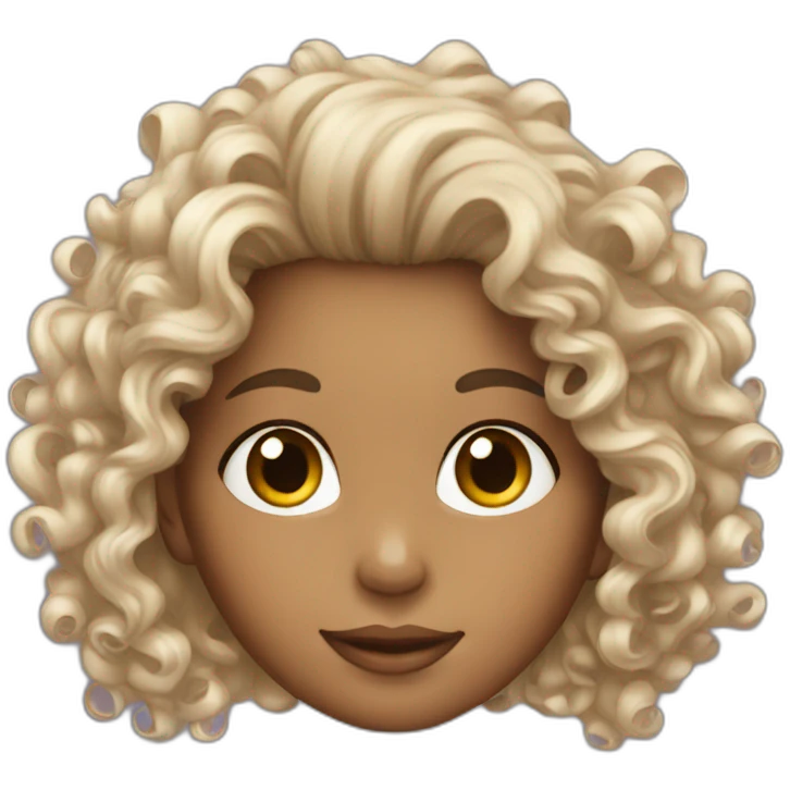 Beautiful curly hair girl emoji