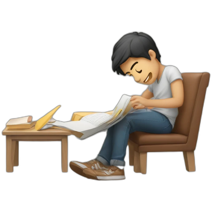 imagen estilizada de un estudiante sacando fotocopias emoji