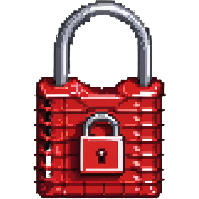 Red document with cherry-shaped lock, secure red digital file with cherry padlock emoji