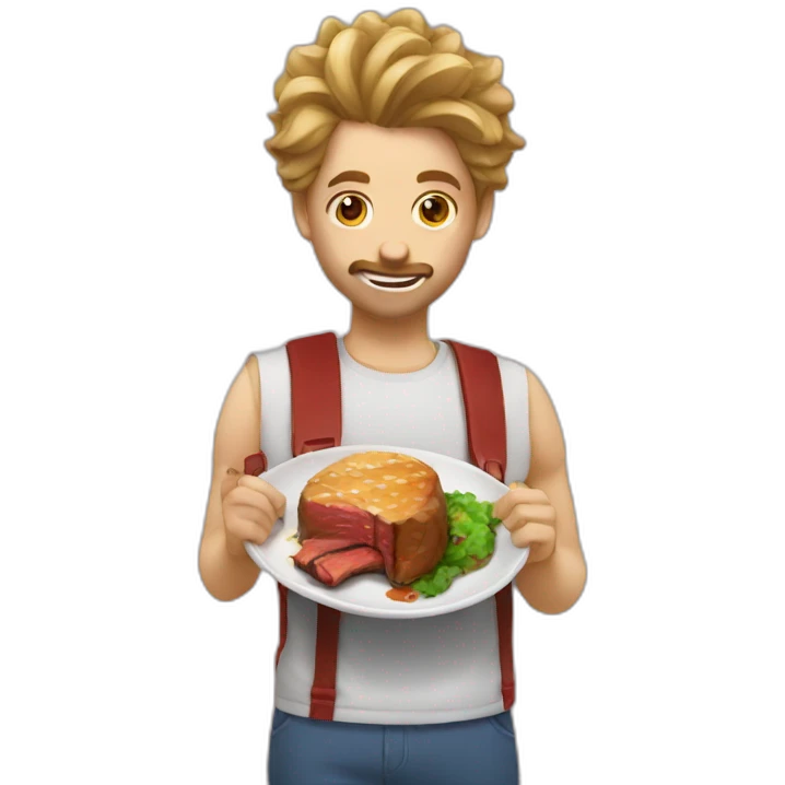 Luffi eat a steak emoji