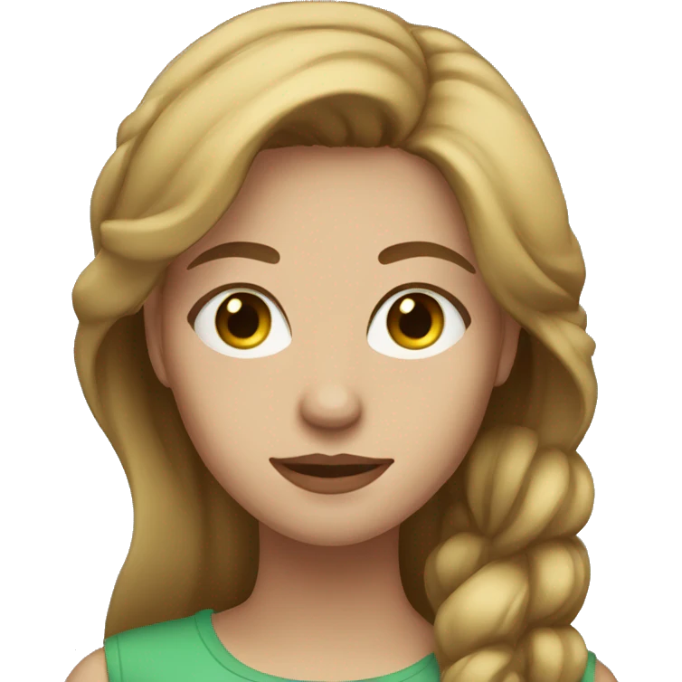 Woman with light brown hair and light green eyes  emoji