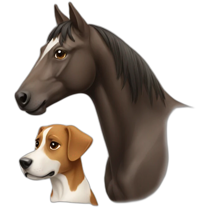 dog and horse but one being emoji