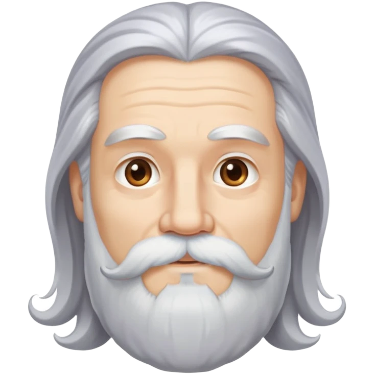 God, man with long grey hair, white beard and mustache, divine appearance emoji