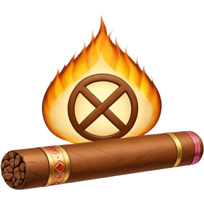 cigar with a prohibition symbol in ios style horizontaly emoji