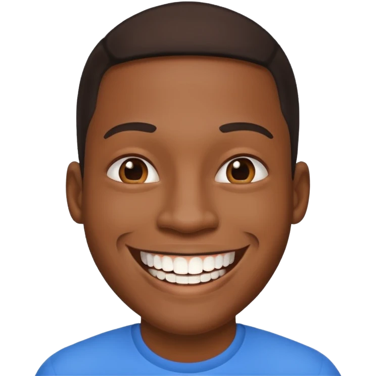 black guy white teeth emoji