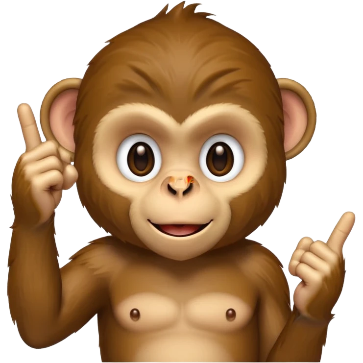 Monkey holding up middle finger emoji