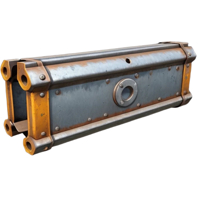 Clean metal beam, unweathered steel, no rust, no damage, industrial style, smooth surfaces, high-quality PBR game asset, no detailed more simple emoji