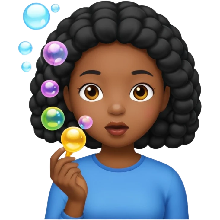 Bubble Blowing black girl emoji