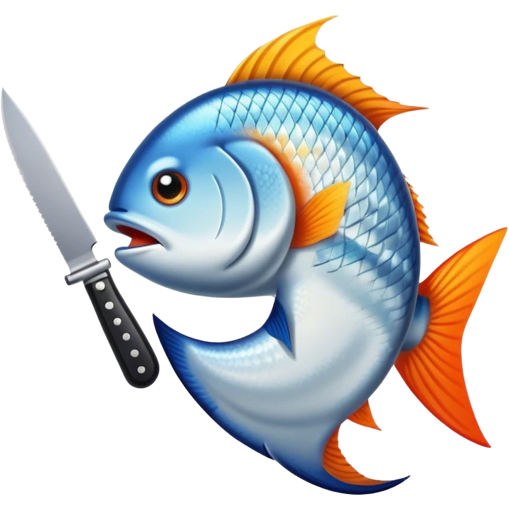 Fish with knife emoji