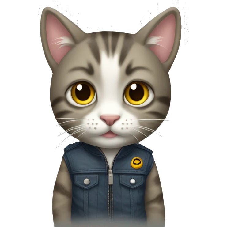 Crea un gato con chamarra emoji