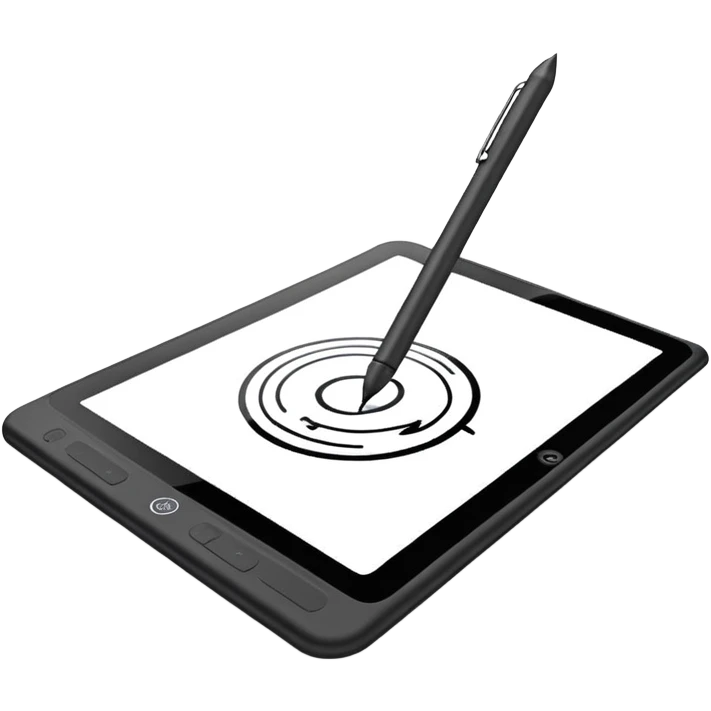 digital drawing tablet with a stylus resting on top emoji