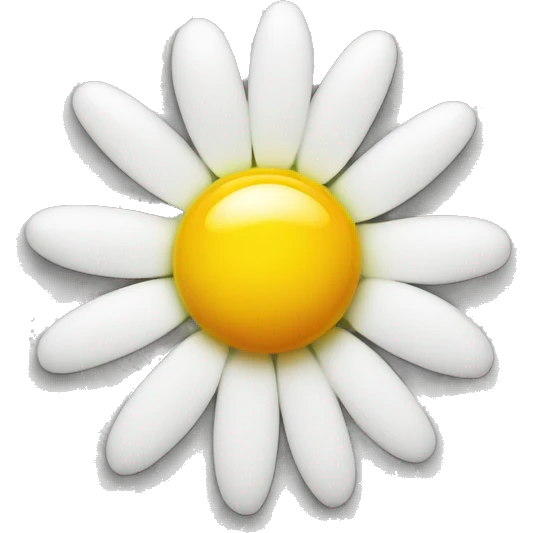 a solo white camomile with a yolk in the middle of it emoji