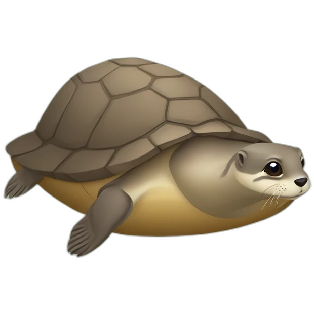 Loutre sur une tortue emoji