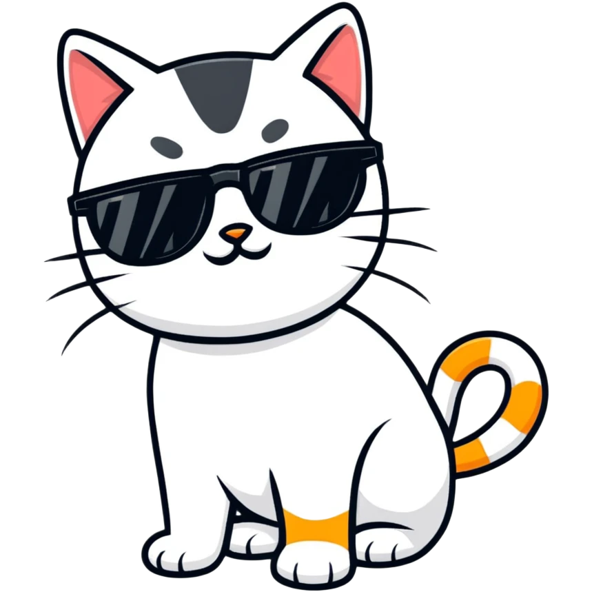 Cat with sunglasses emoji