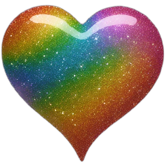 Rainbow glitter heart emoji