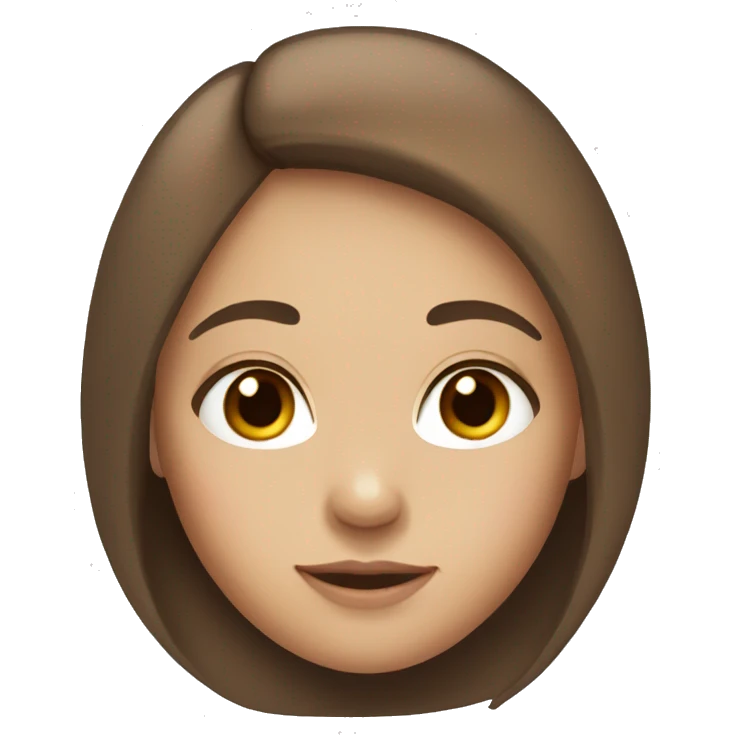 a girl with brown eyes, brown hair, freckles emoji