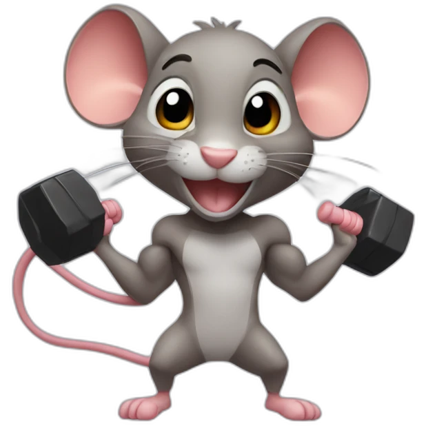 Gym mouse flexing emoji