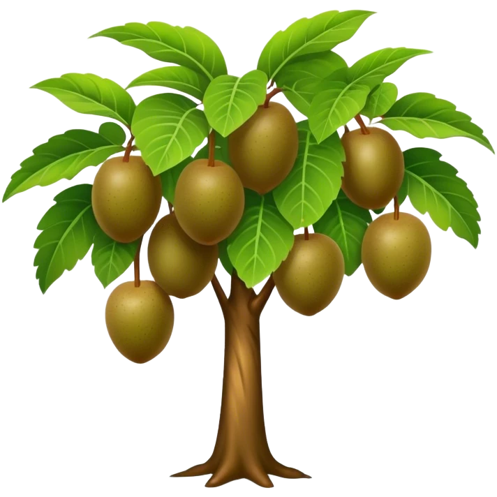 kiwi fruit tree with leaves emoji