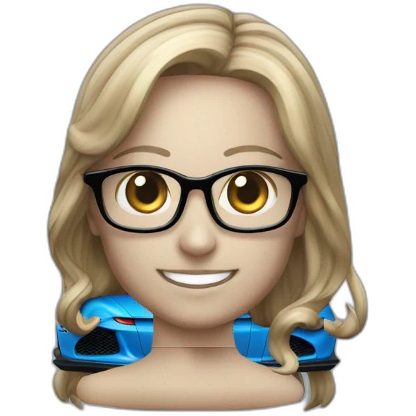 Emoji of Porsche 911 GT3RS in glossy metallic blue and black colour  emoji