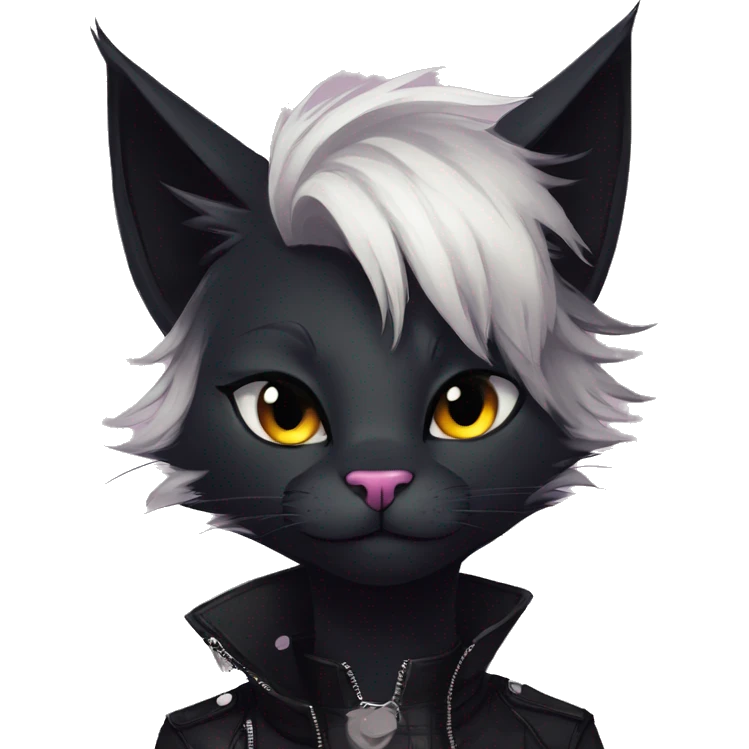 Edgy sharp anthro punk black cat furry by Falvie, LiLaiRa, griffsnuff, AngieWolf emoji