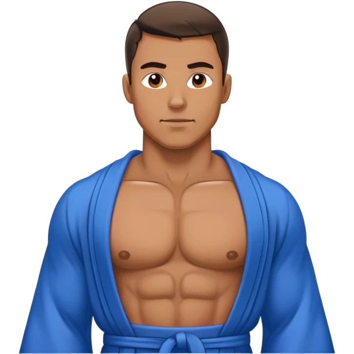 Body hair muscular man blue robe  emoji
