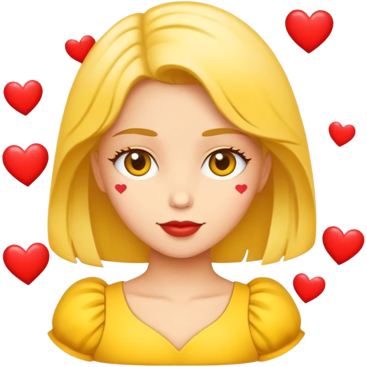 Carita enamorada con corazones amarillos  emoji