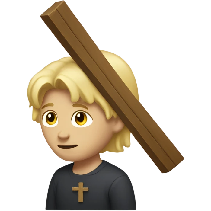 White man with blonde haire carrying a Cross emoji