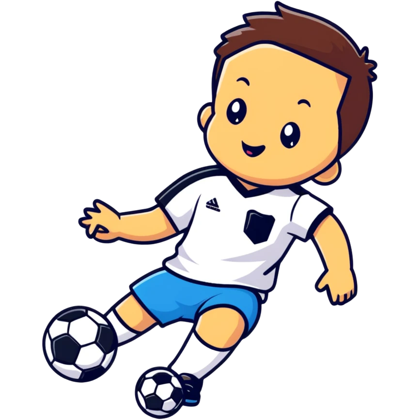Baby playing soccer emoji