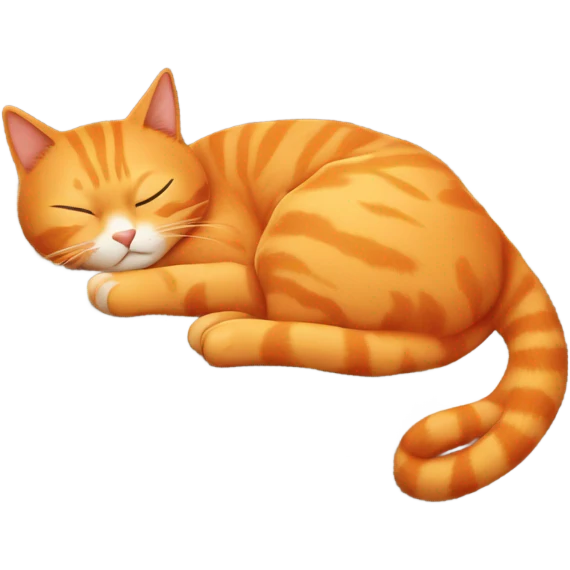 Orange cat sleeping on a blanket emoji