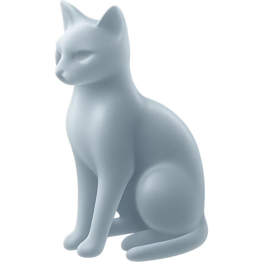 cat with elegant pose, frosted glass look, subtle reflections, matte glass style emoji