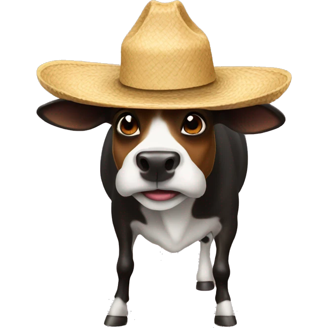 vaca con sombrero emoji