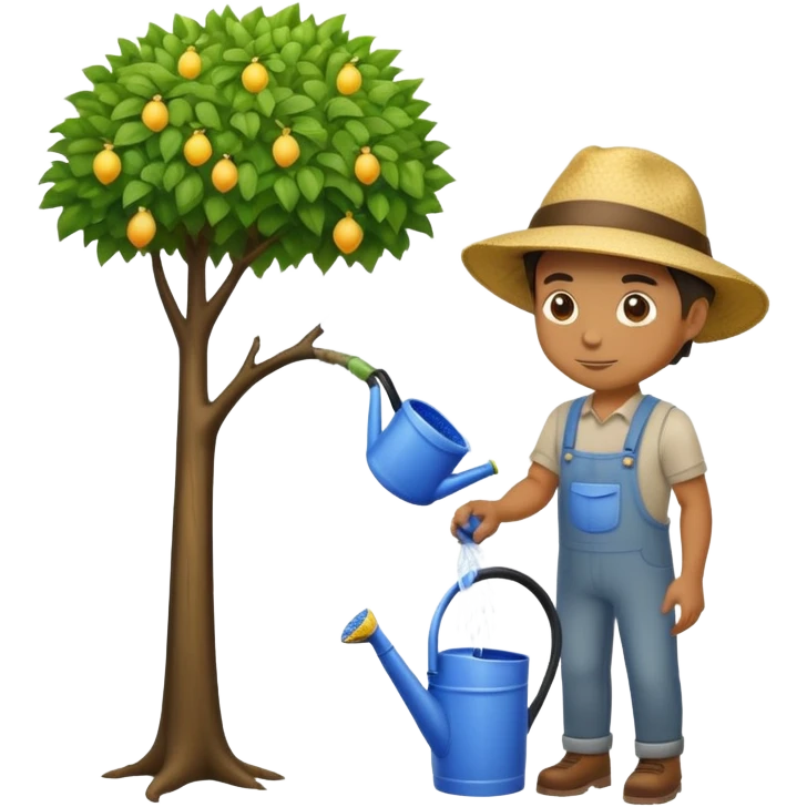 A man watering a tree emoji