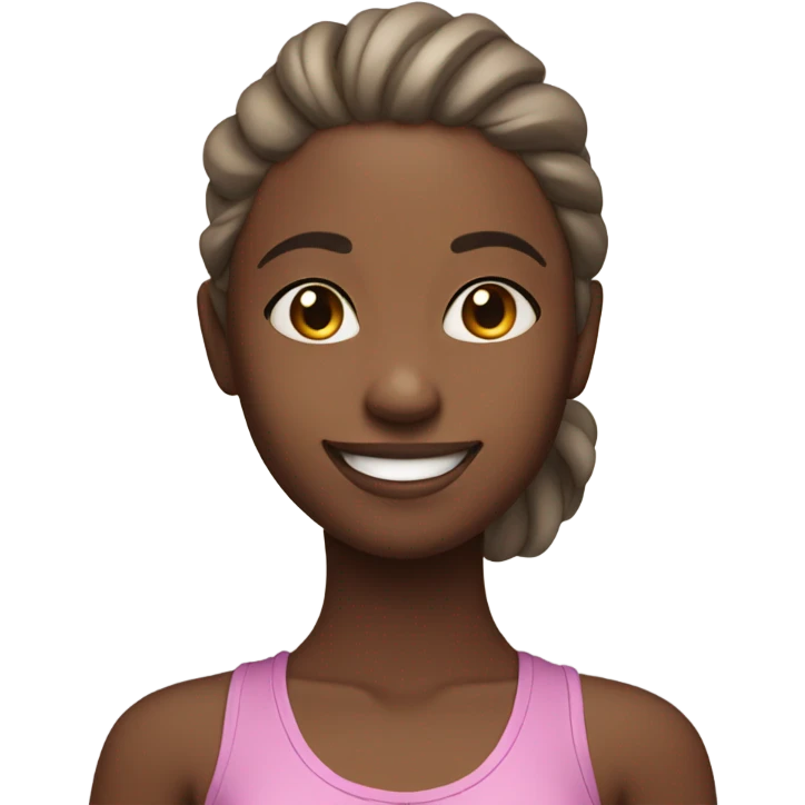 smiling girl in yoga outfit emoji