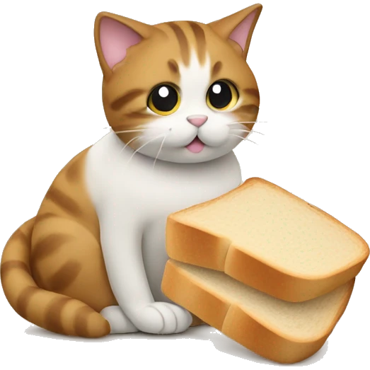 Cat eating loaf of bread emoji