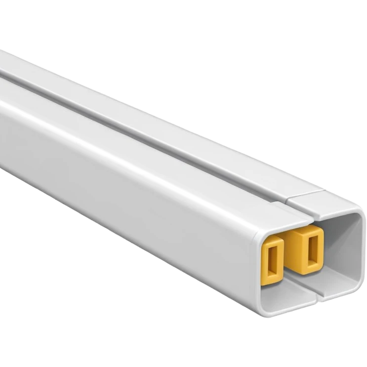 Cable duct, very narrow, white, plastic, square, long  emoji