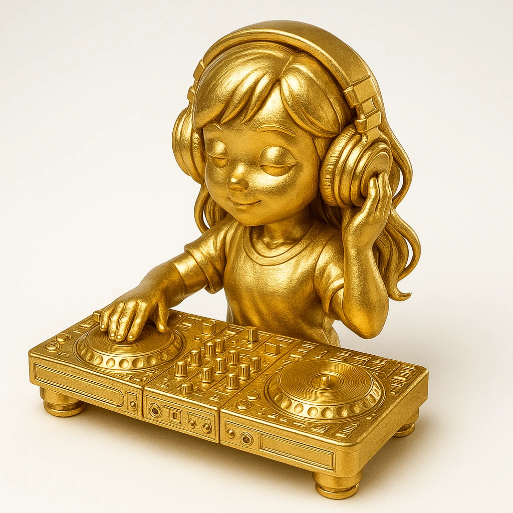 girl playing DJ set emoji