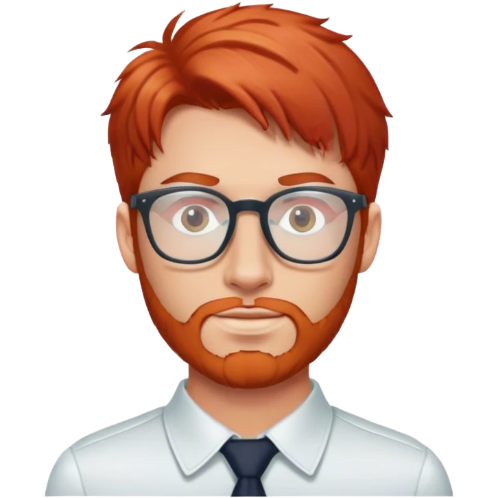 un mec roux avec des lunettes transparente emoji