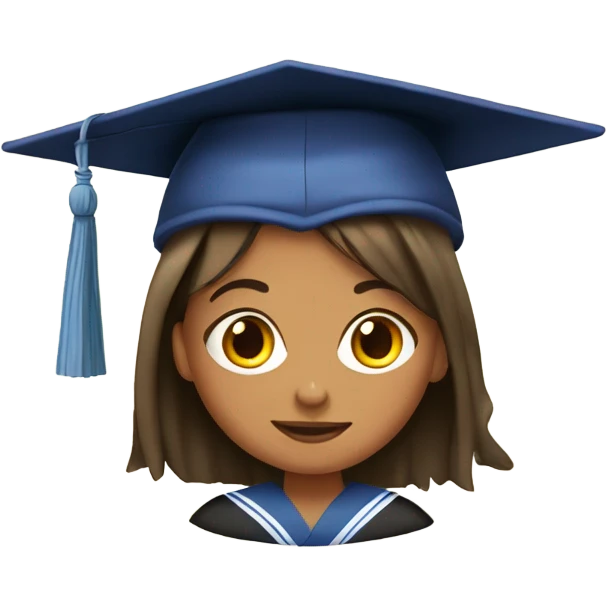 Cara de niña buena graduada emoji
