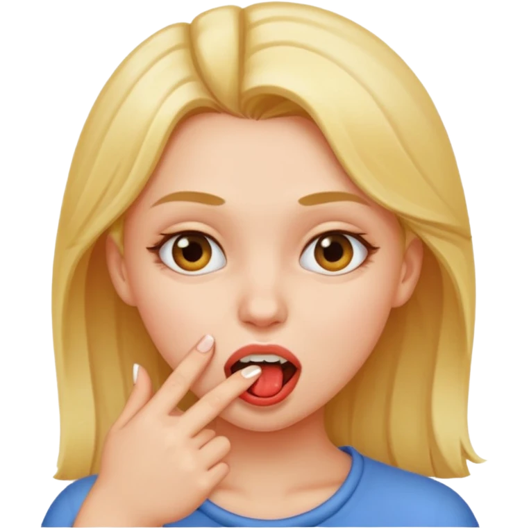 Chica mordiendose el dedo emoji