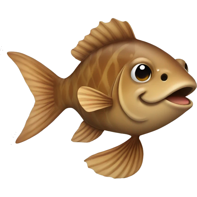 Brown fish smiling emoji