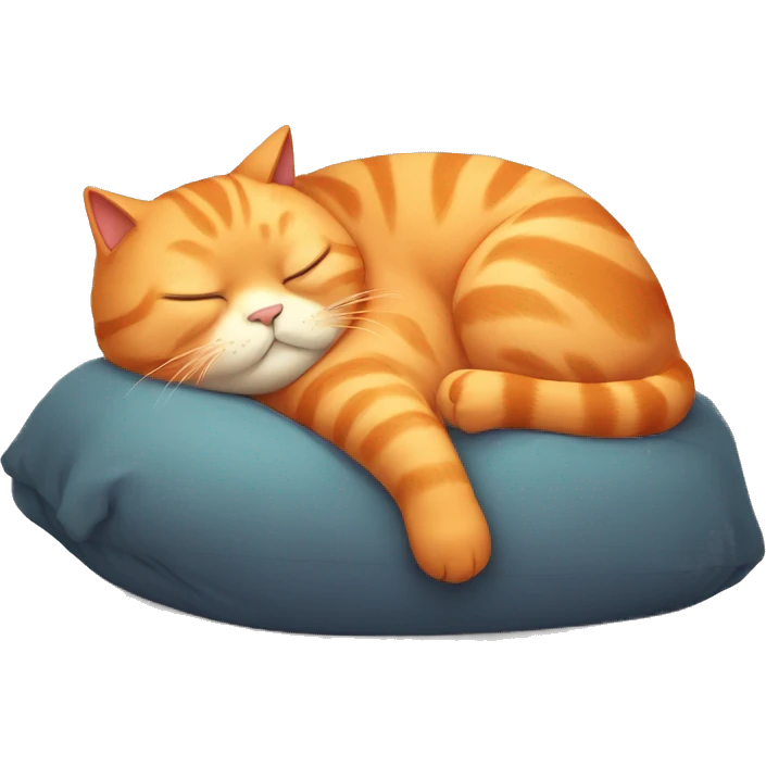 fat orange cat sleeping cozily emoji
