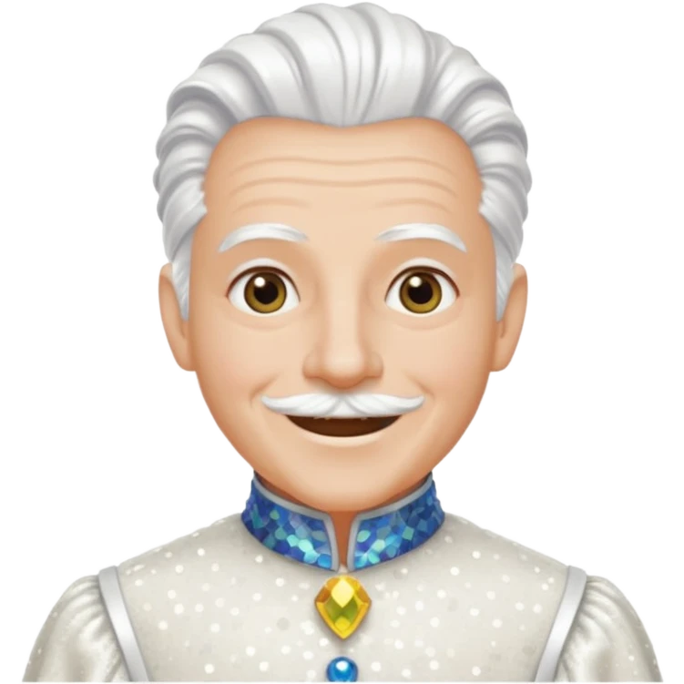 Servant Boq from The Wizard of Oz with white hair, white sequin outfit emoji