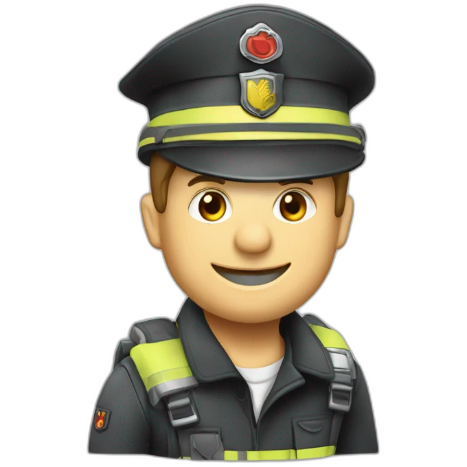 Feuerwehrmann, mit Atemschutz auf Leiter emoji