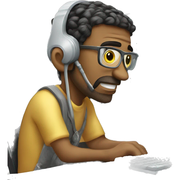 hard working computer programmer emoji